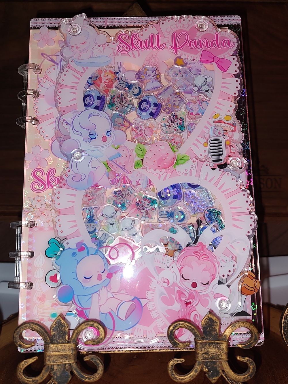 New! A5 Skullpanda Acrylic Shaker Notebook With Paper